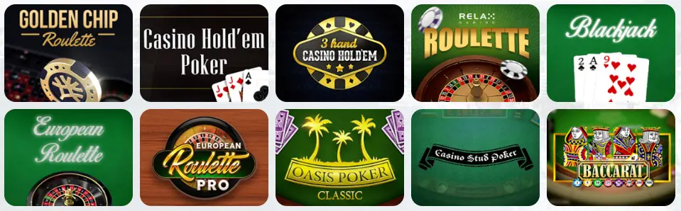 Giochi da tavolo al ALLREELS CASINO